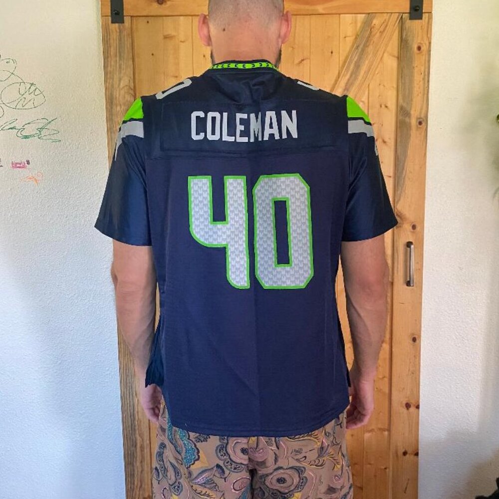 Seahawks Derrick Coleman #40 jersey in College Navy - Picture 3 of 6